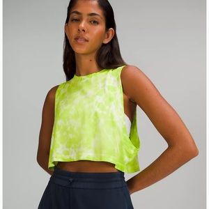 All yours cropped cotton tank top tie dye